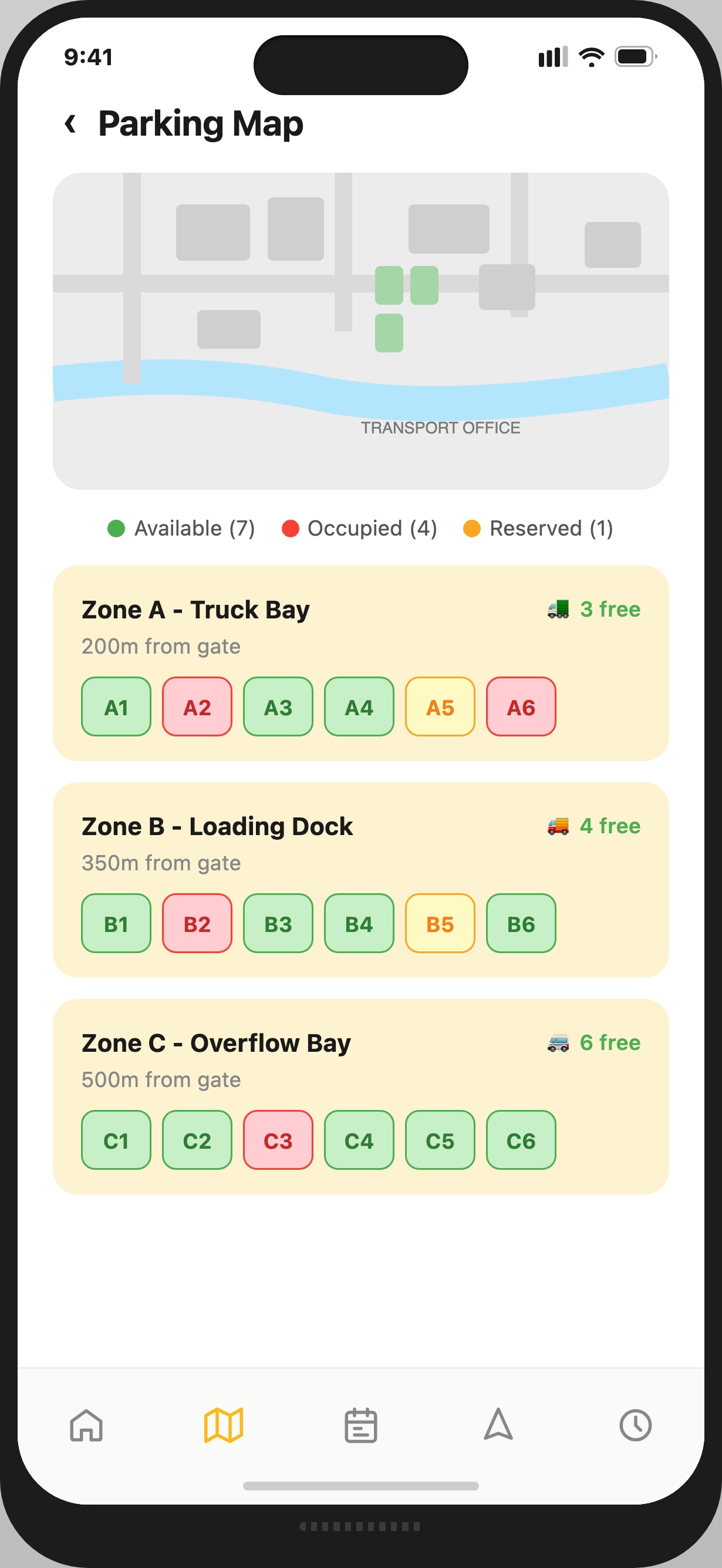 ParkHere Parking Map Screen